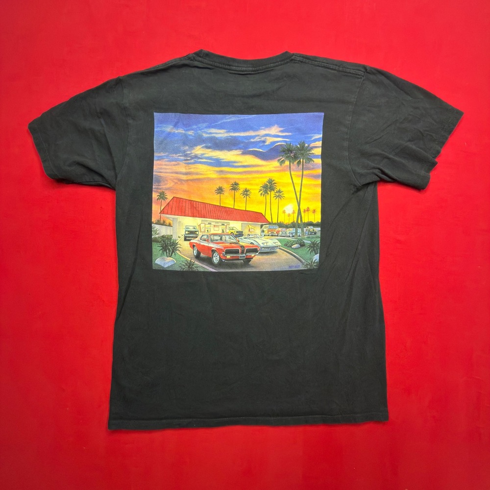 In-N-Out Burger California Graphic T-Shirt Mens‎ Medium Black Sunset Classic Car
